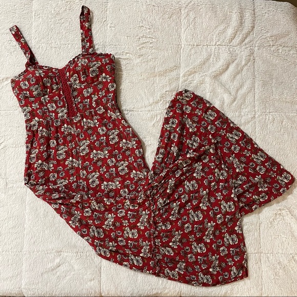 American Eagle Boho Floral Wide Leg Jumpsuit / Size 4 - Picture 2 of 9